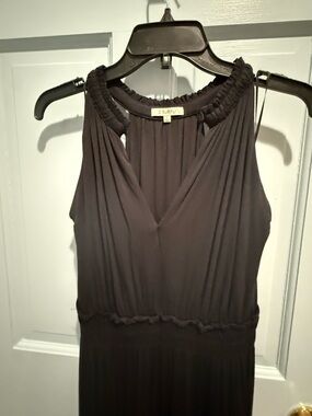 Z Supply Black Maxi Dress with Ruched Halter Neck